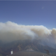 A view from the front-facing camera on the plane helps the researchers know when to start sampling a smoke plume from a wildfire.